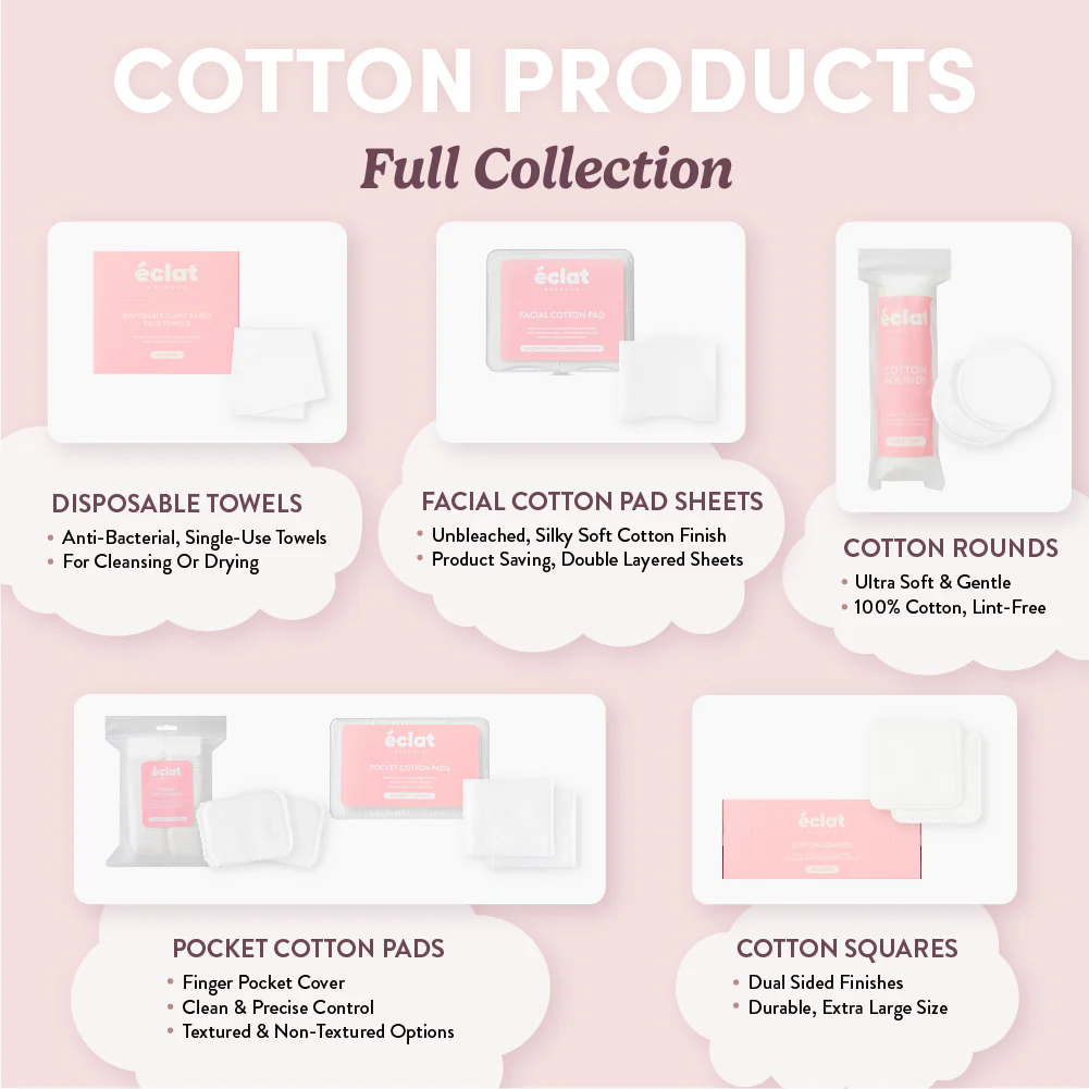 éclat 100% Pure Cotton Rounds – Ultra Soft, Vegan & Hypoallergenic Pads for Skincare (100 Count) - Image 5