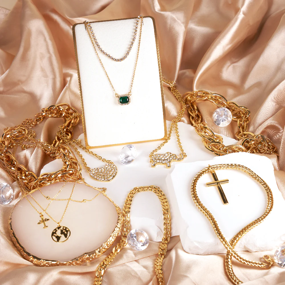 RED by KISS 14K Gold Plated Globe 3 Layered Necklace Set - Image 6