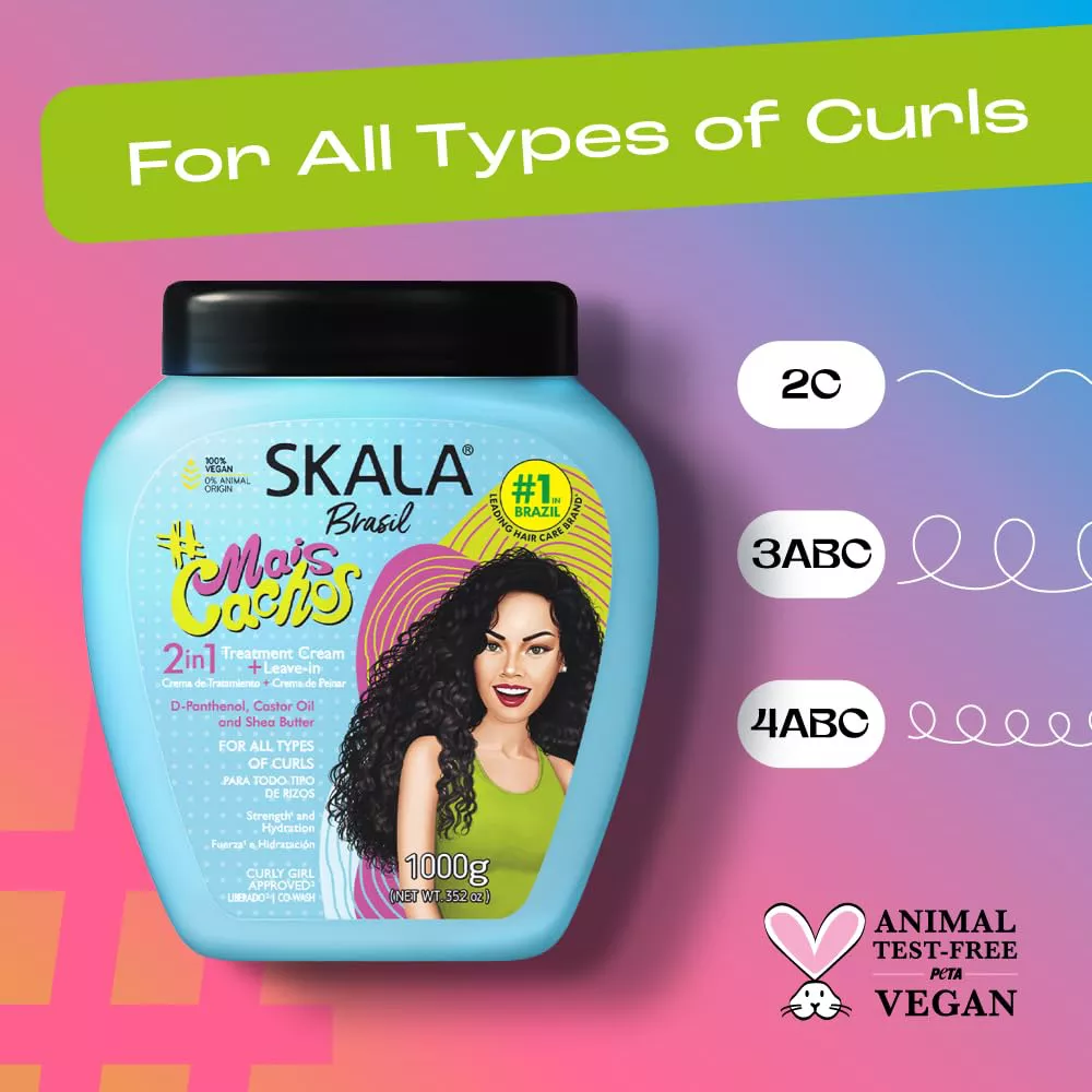 SKALA #MaisCachos 2-in-1 Curl Treatment Cream – Deep Hydration & Curl Definition (35.3oz) - Image 13