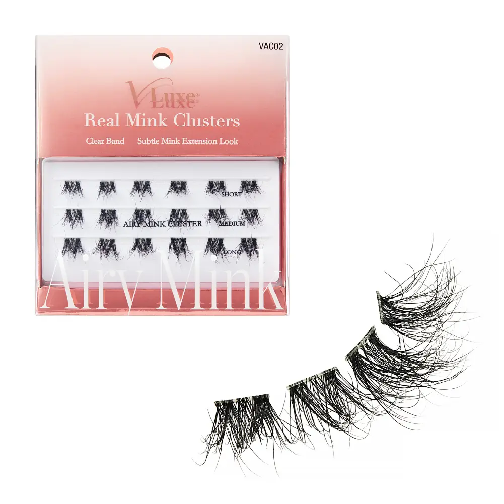 VLuxe By i•ENVY Airy Mink Strip Lash Cluster – 100% Real Mink Eyelash Extensions with Clear Band - Image 18