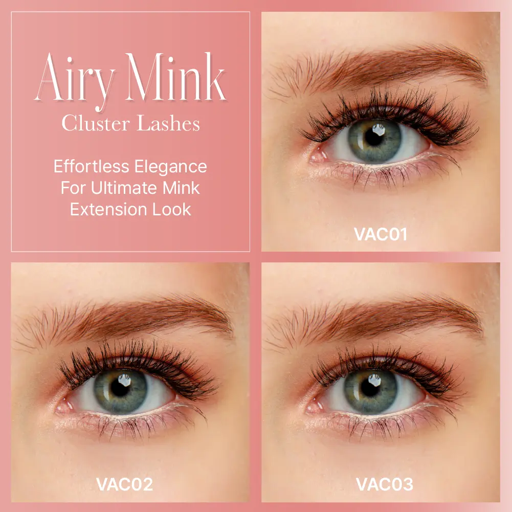 VLuxe By i•ENVY Airy Mink Strip Lash Cluster – 100% Real Mink Eyelash Extensions with Clear Band - Image 23