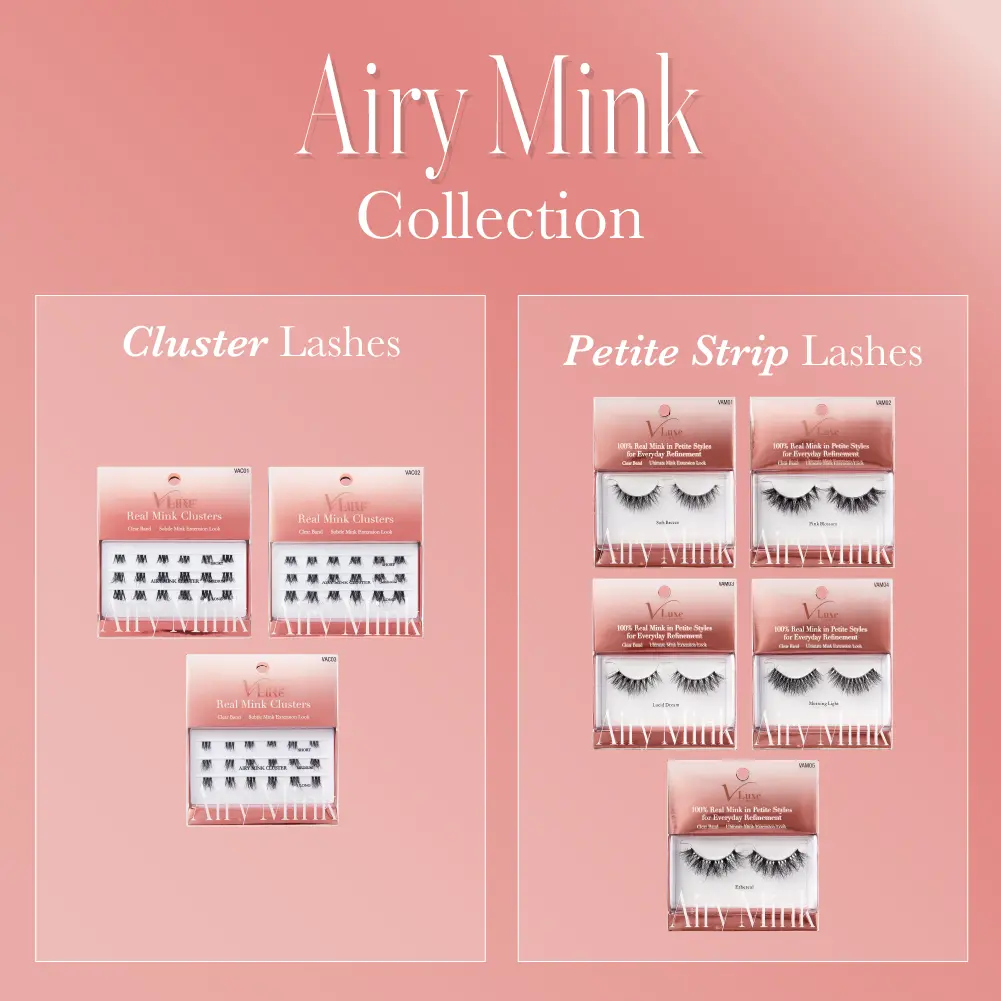 VLuxe By i•ENVY Airy Mink Strip Lash Cluster – 100% Real Mink Eyelash Extensions with Clear Band - Image 27
