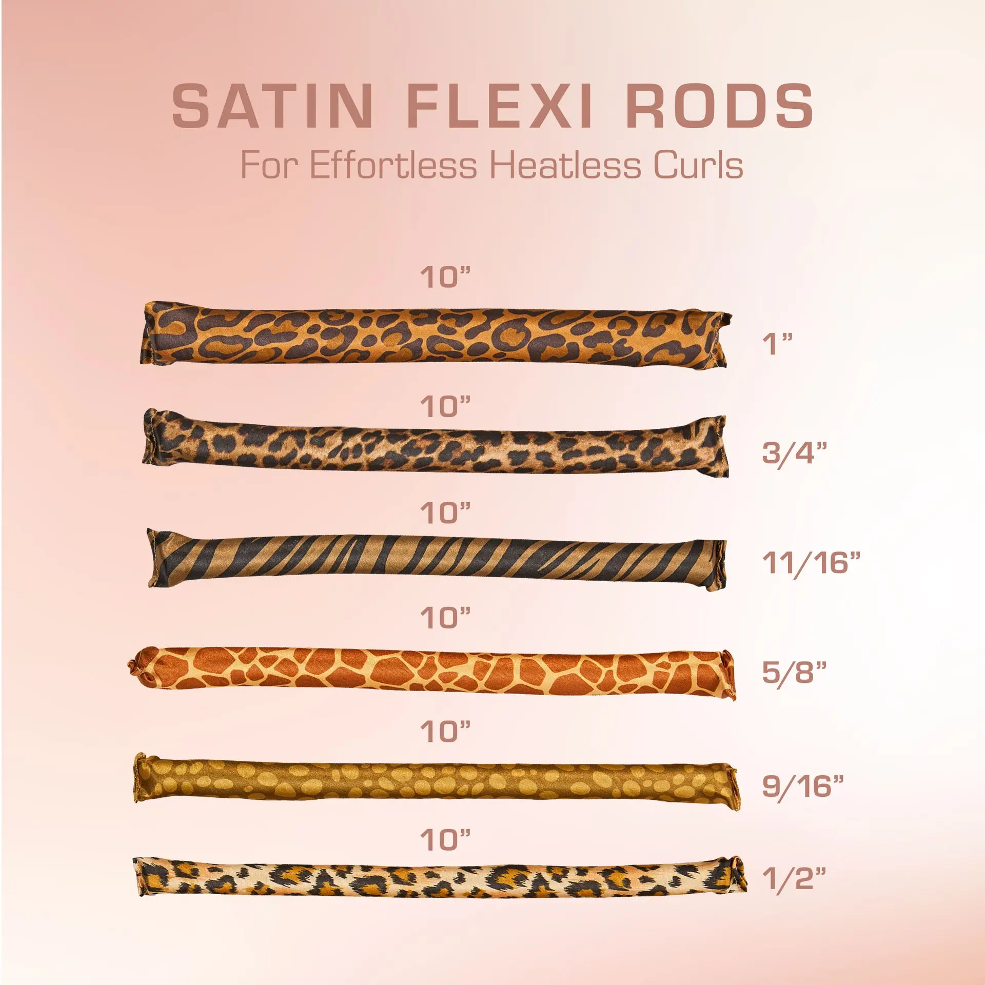 RED by KISS Animal Print Heatless Curling Silky Satin Flexi Rods - Image 22