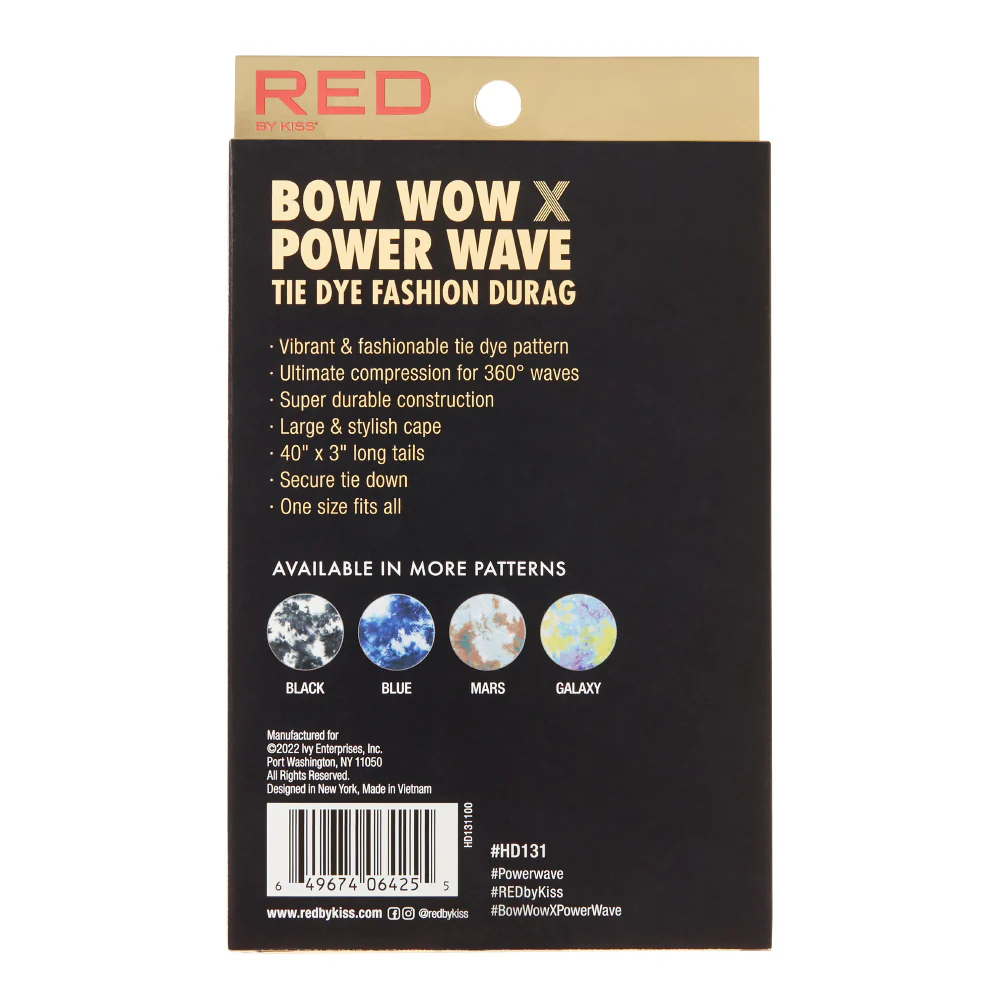 RED by KISS BOW WOW X Power Wave Tie Dye Fashion Durag - Image 13