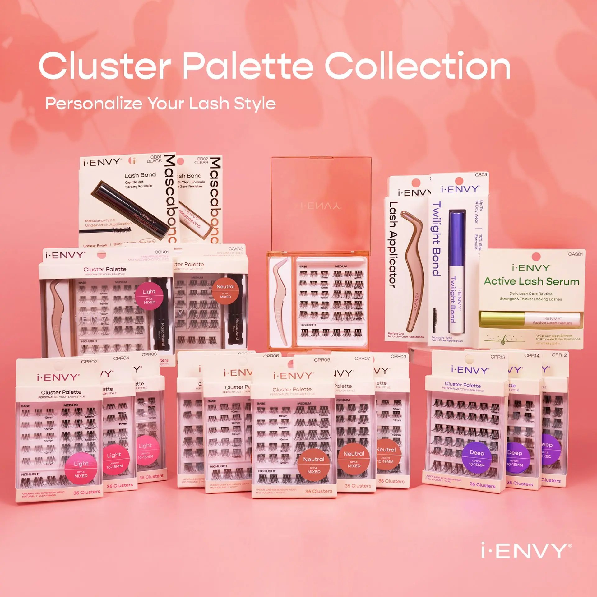 I-ENVY Cluster Palette Kit - Refillable DIY Underlash Extension Palette with 36 Lash Clusters - Image 30
