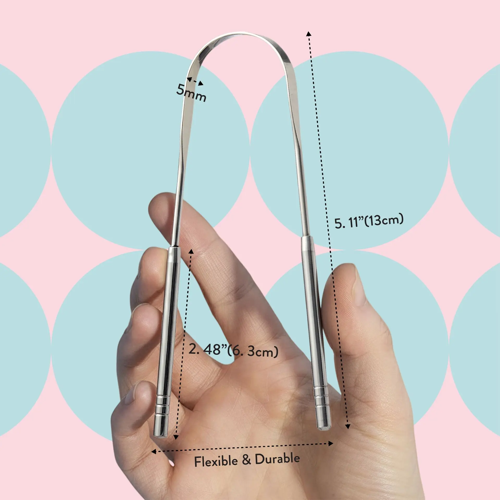 éclat Stainless Steel Tongue Scraper for Adults with Travel Case - Image 6