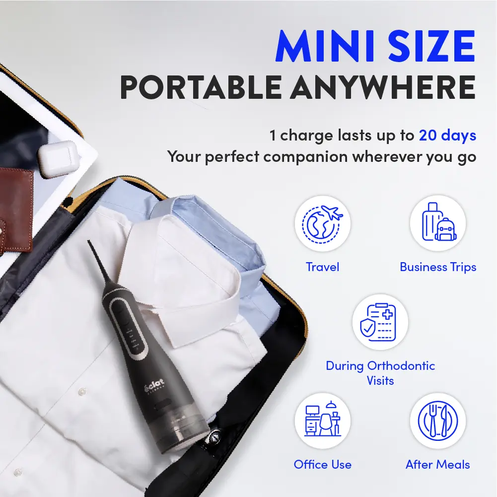 éclat Cordless Water Dental Flosser Teeth Pick – Portable Oral Irrigator for Teeth, Gums & Braces - Image 40