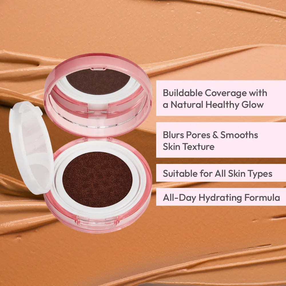 Ruby Kisses Cushion Foundation Compact - Full Coverage with Skincare Benefits, Suitable for Light to Dark Shades - Image 46