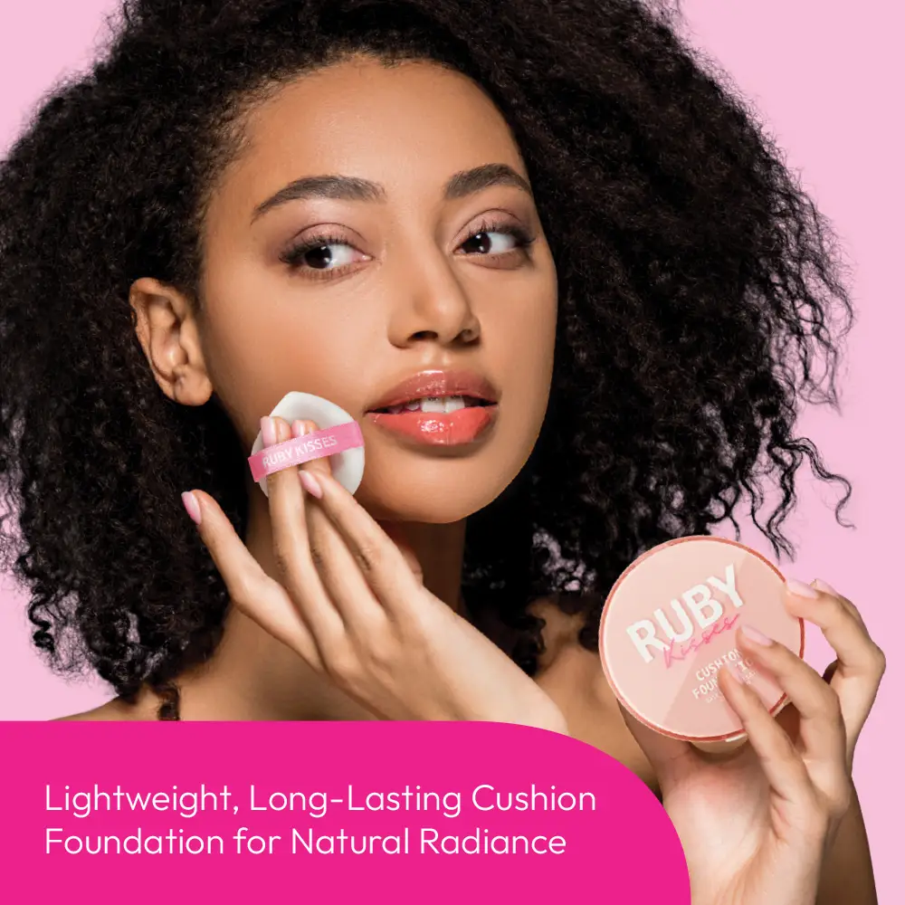 Ruby Kisses Cushion Foundation Compact - Full Coverage with Skincare Benefits, Suitable for Light to Dark Shades - Image 82
