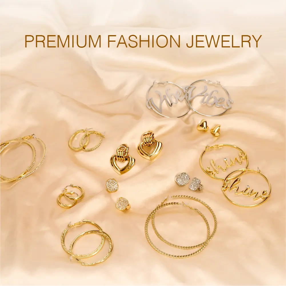 Arria Double Fixed Pincatch Gold Tone Hoop Earrings - 50mm - Image 6