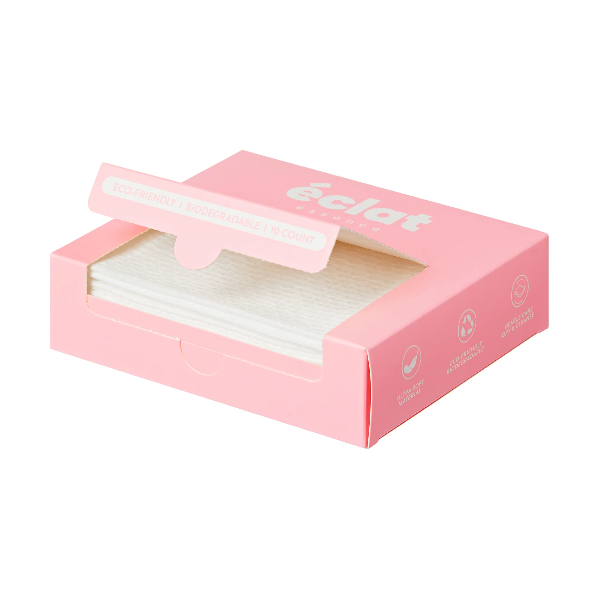 éclat Dual-Sided Plant-Based Face Towels - Ultra Soft & Disposable - Mini Travel Size (10 Count)