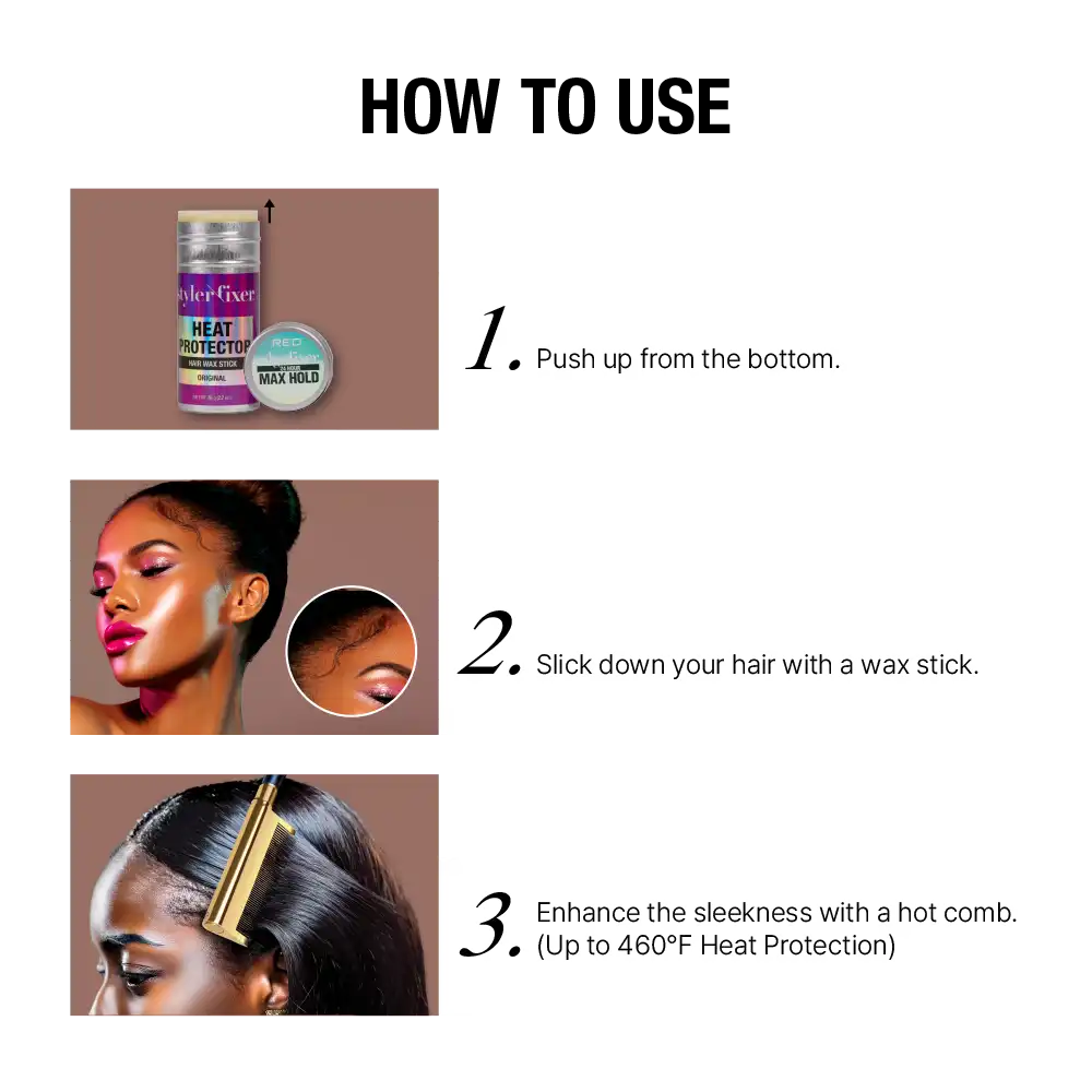 RED by KISS Edge Fixer 2-in-1 Heat Protector Hair Wax Stick - Image 5