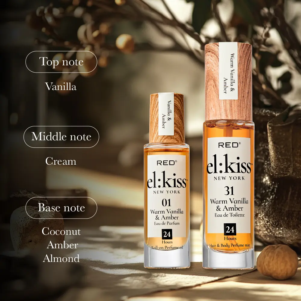 RED by KISS El Kiss Perfume Rollerball and Hair & Body Mist - Warm & Spicy Fragrances - Image 2