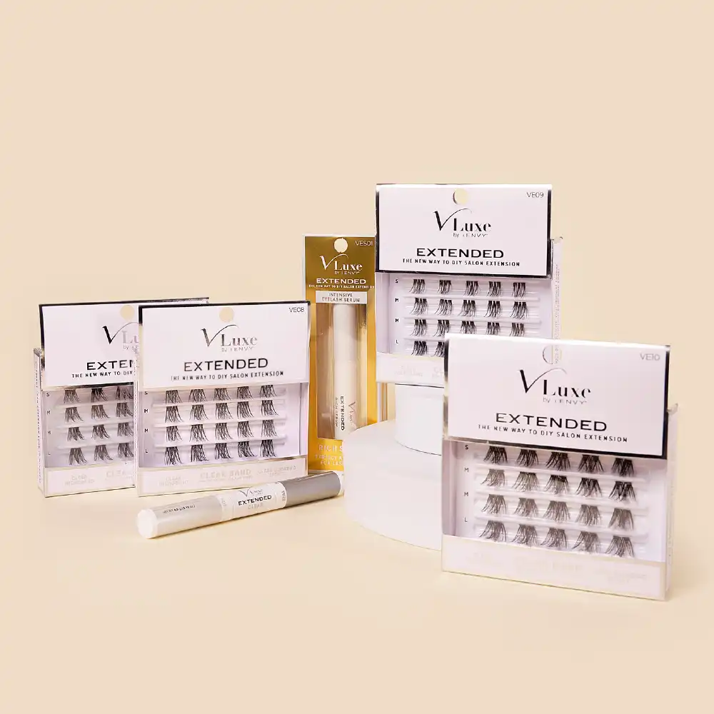 VLuxe By i•ENVY Extended Faux Mink Clear Band Cluster Lashes - Image 33