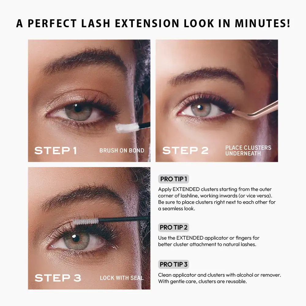 VLuxe By i•ENVY Extended Faux Mink Clear Band Cluster Lashes - Image 41