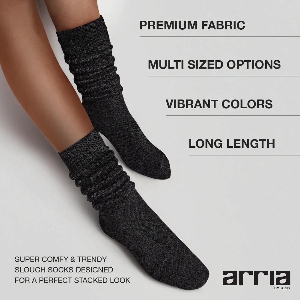 Arria Extra Long Soft Cotton Trendy Slouch Socks - Image 177