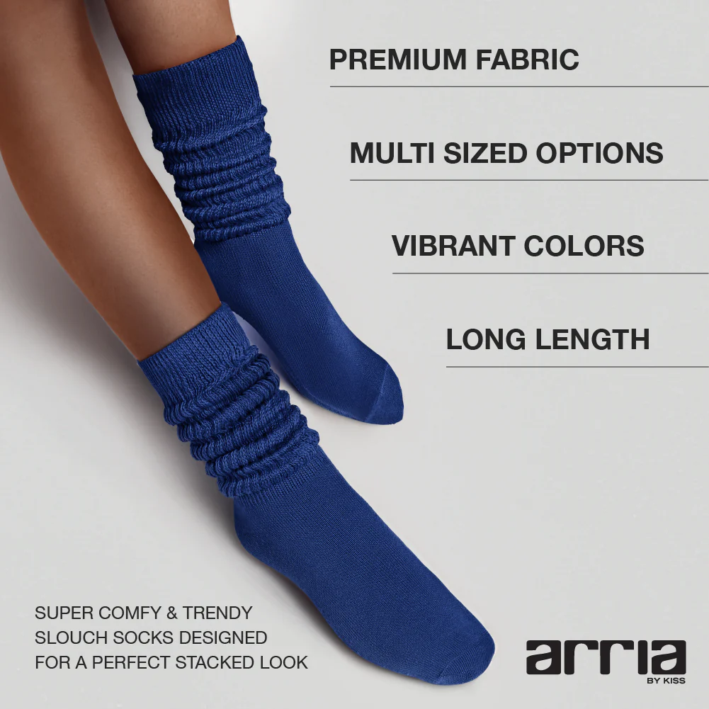 Arria Extra Long Soft Cotton Trendy Slouch Socks - Image 21