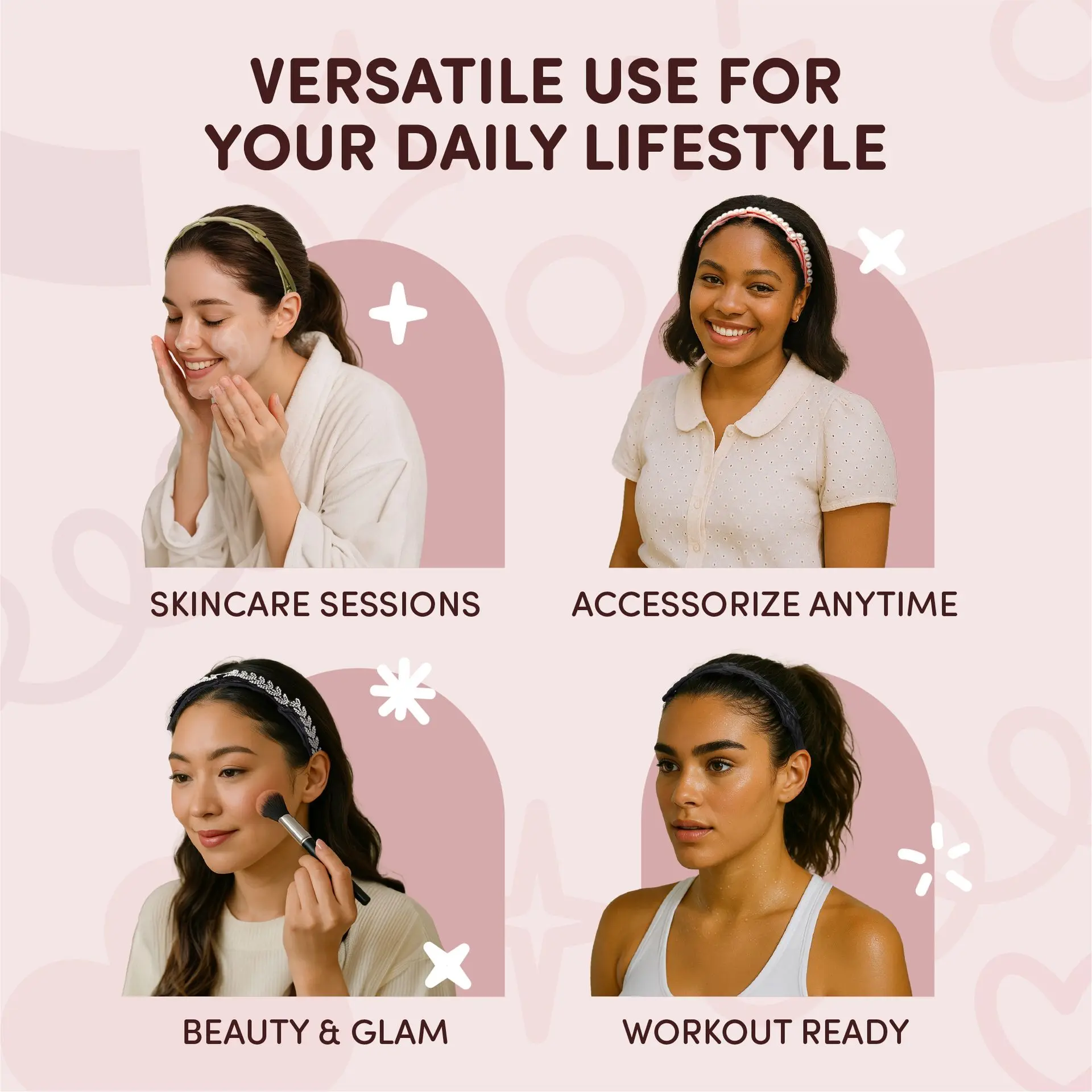 éclat Foldable Headband Set - Lightweight, Adjustable Hair Bands for Daily Styling - Image 30