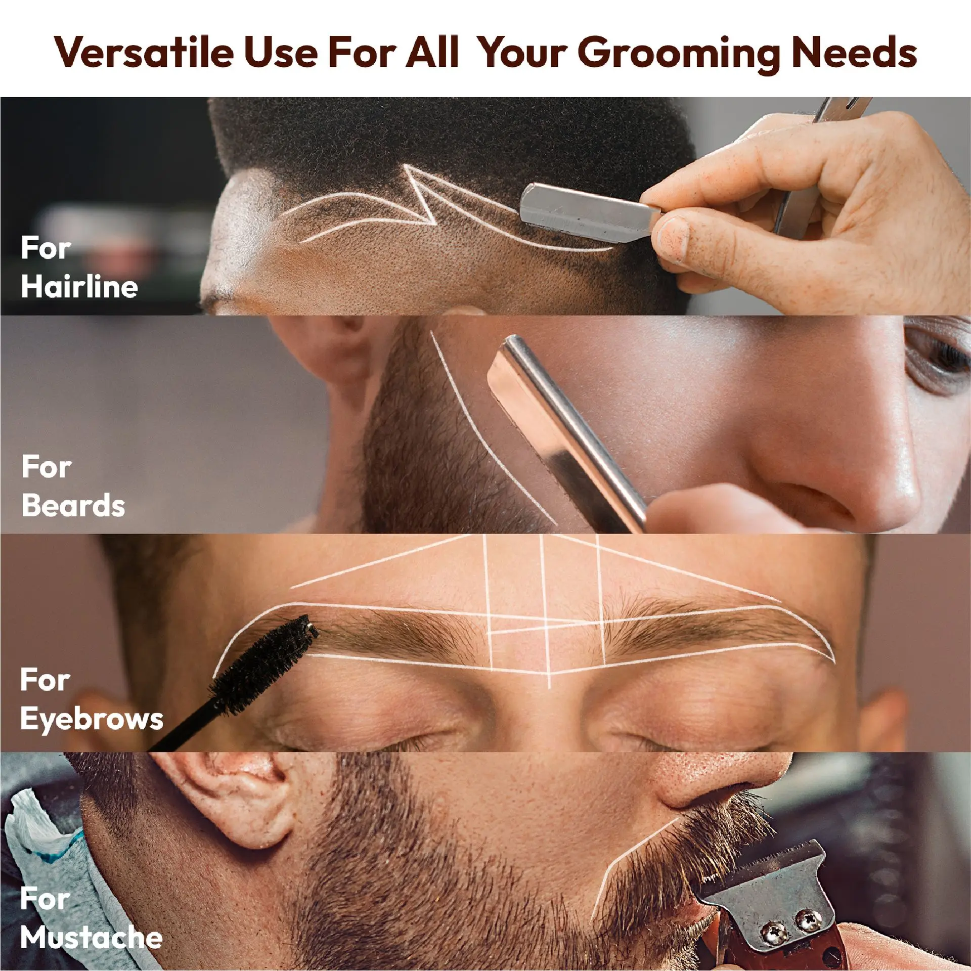 Red PRO Groomane Barber Line Up Pencil - Hairline & Eyebrow Grooming Pencil - Image 18