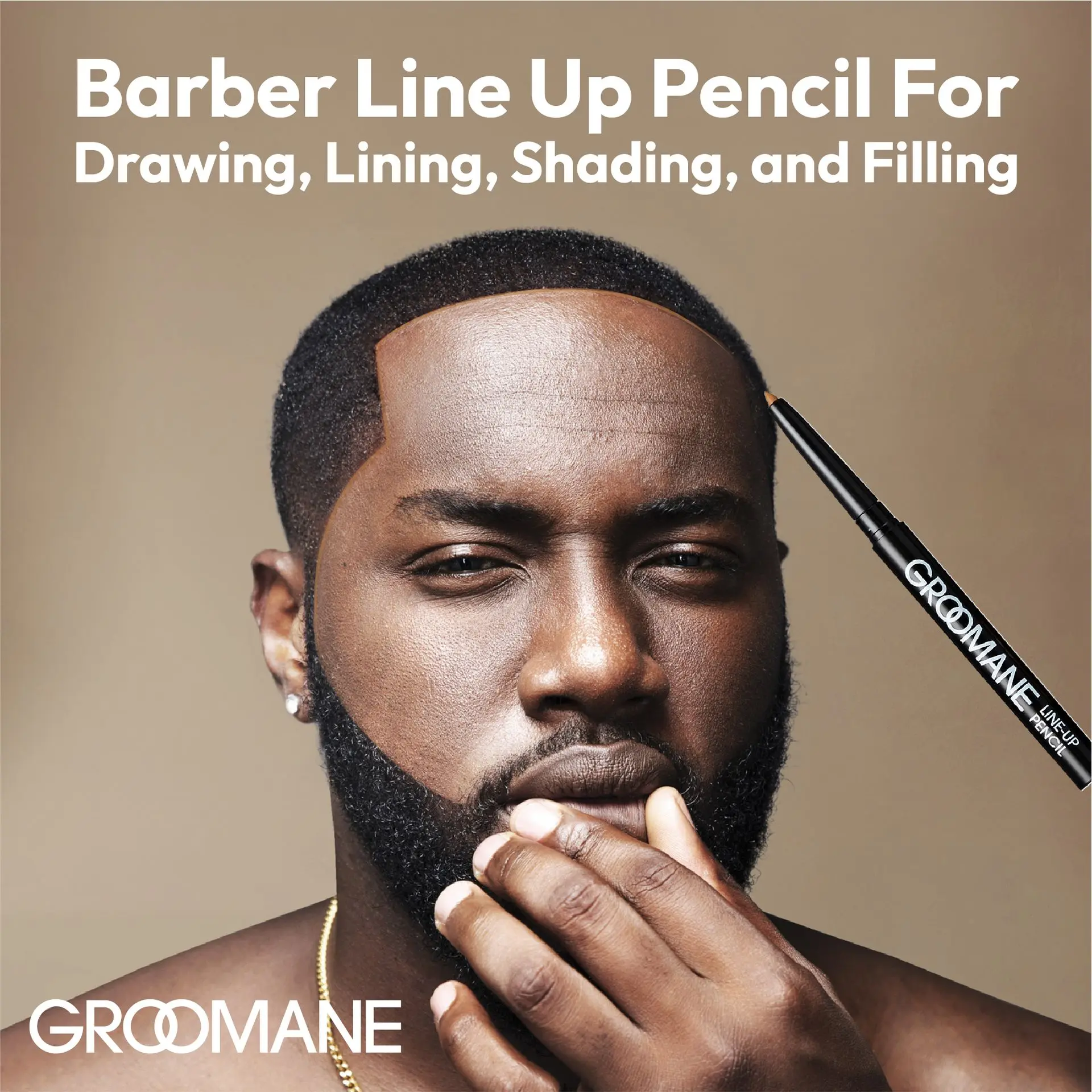 Red PRO Groomane Barber Line Up Pencil - Hairline & Eyebrow Grooming Pencil - Image 30