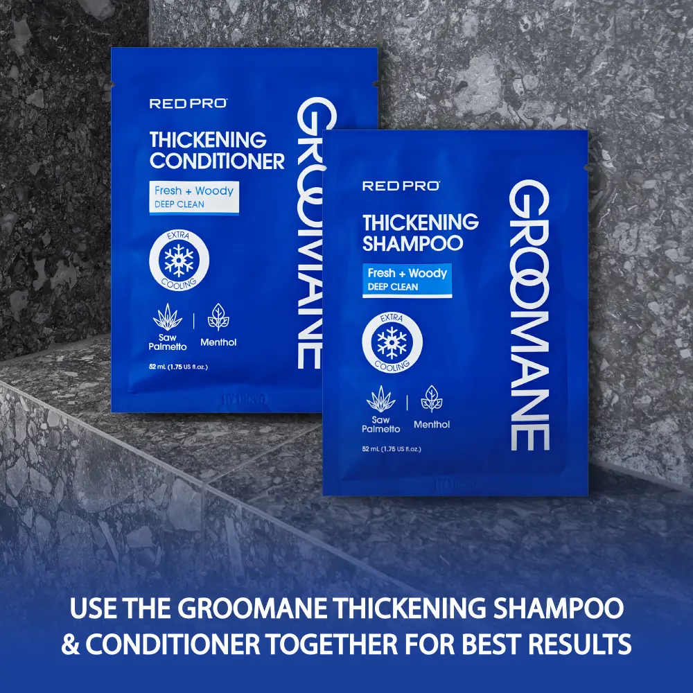 Red PRO Groomane Men’s Hair Conditioner – Thickening & Anti-Hair Loss with Biotin & Caffeine - Image 14