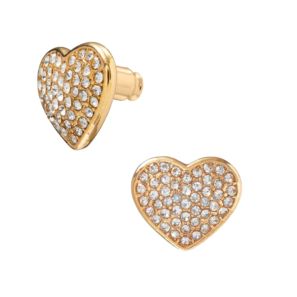 Arria Heart Stud Earrings in Gold & White Gold Tone – 13.2mm