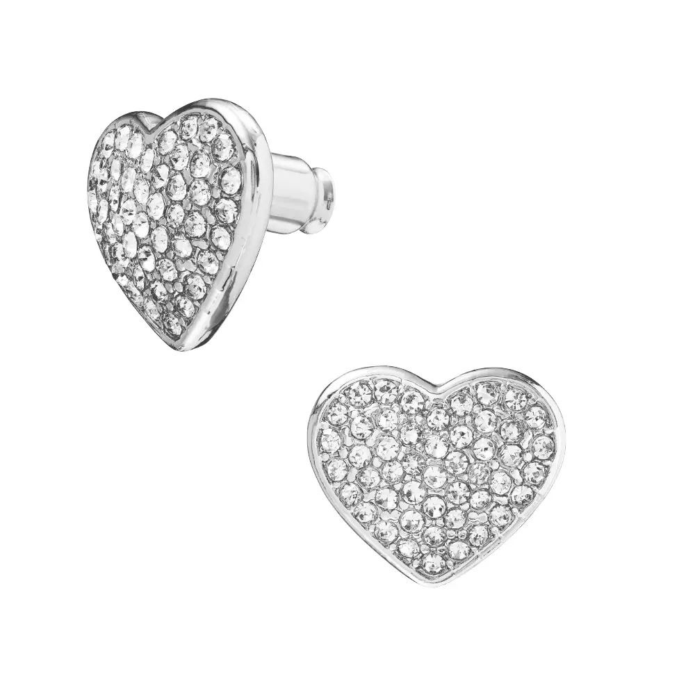 Arria Heart Stud Earrings in Gold & White Gold Tone – 13.2mm - Image 12