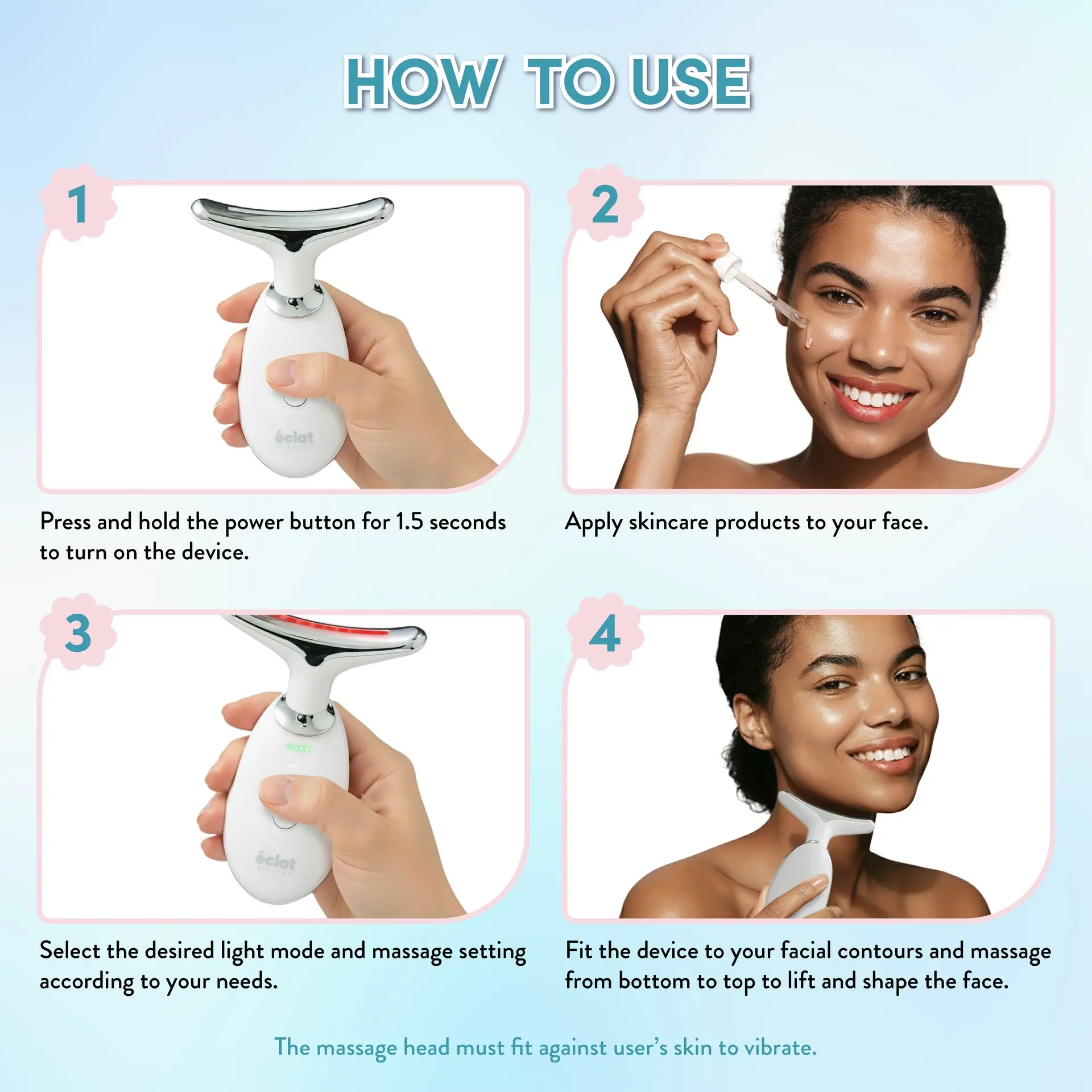 éclat Heated Face & Neck Massager with 7 LED Light Therapy – Sculpt, Lift & Illuminate - Image 18