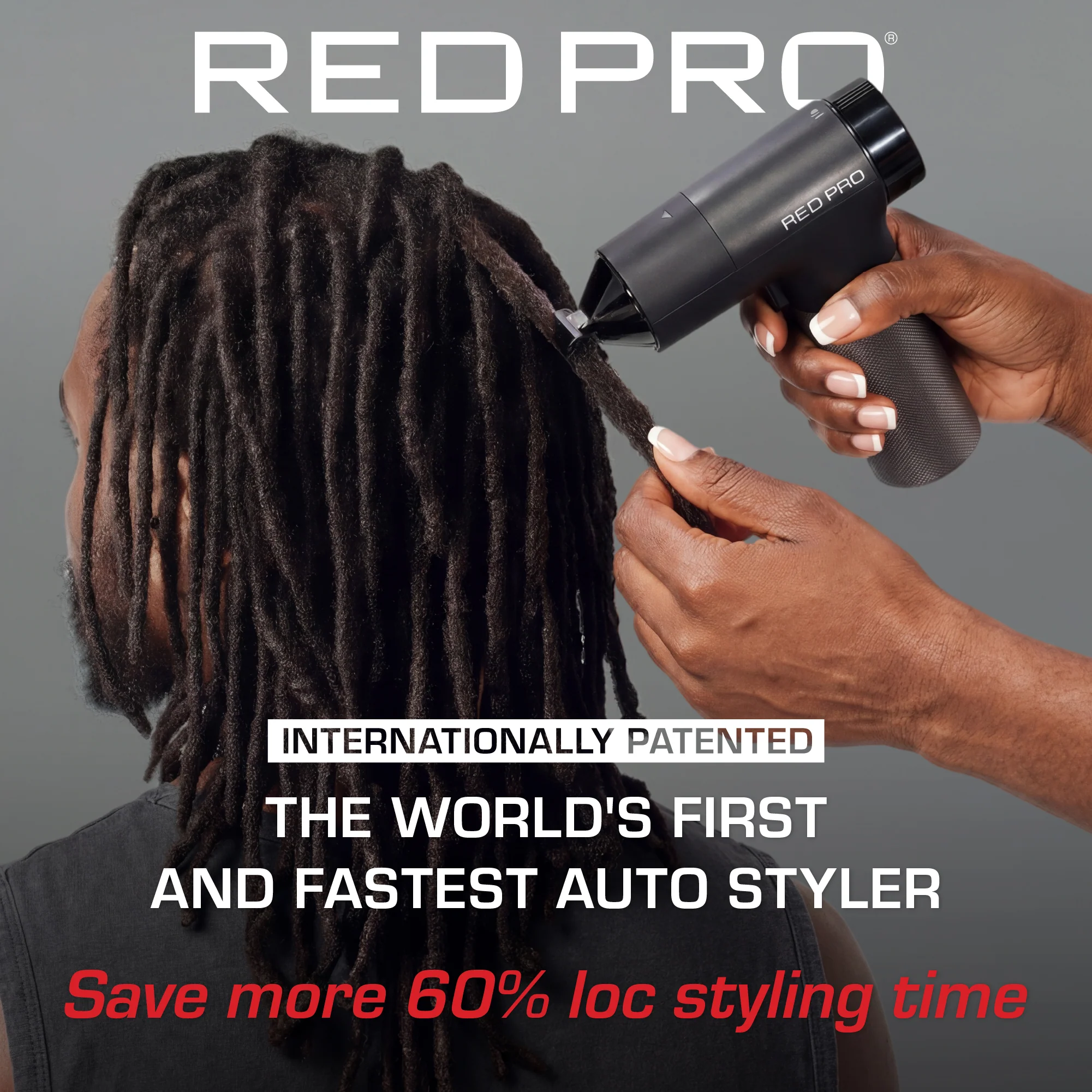 Red PRO LOC-KING Cordless Auto Loc Styler - Internationally PATENTED, World’s First & Fastest - Image 3