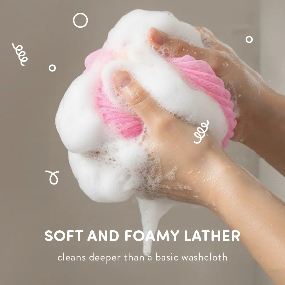 éclat Mesh Bath Sponge Loofah - Soft Exfoliating Shower Pouf Balls - Image 24