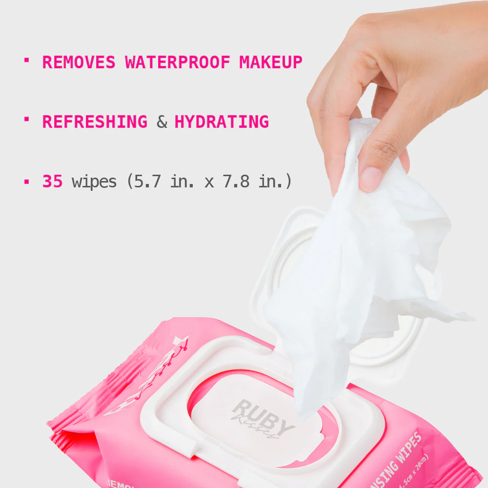 Ruby Kisses Micellar Waterproof Makeup Removing Wipes - Collagen - Image 4