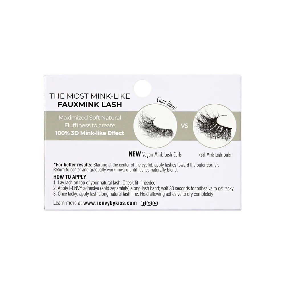 I-ENVY Mink Impact Lite Clear Band Vegan Faux Mink Strip Lash - Image 120