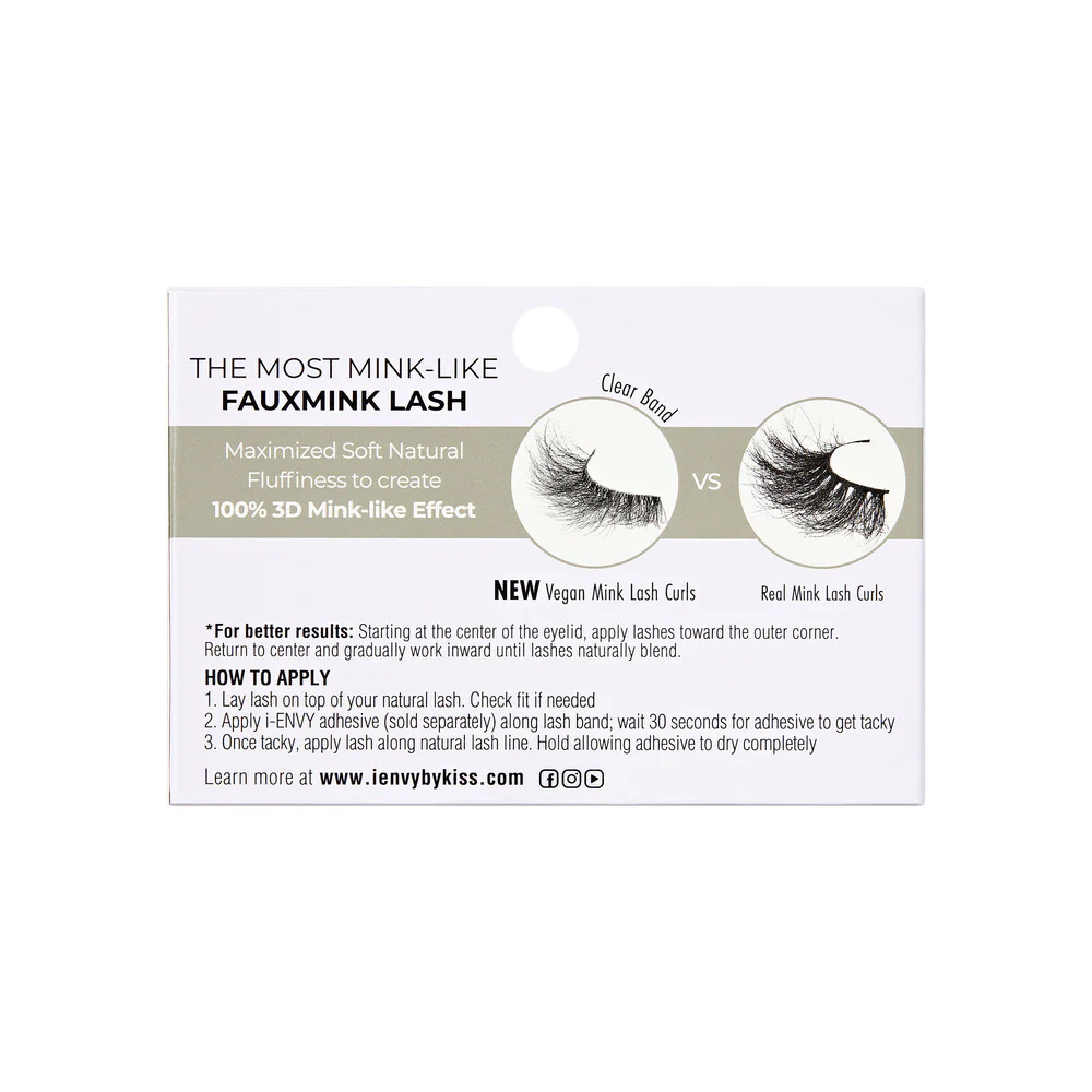 I-ENVY Mink Impact Lite Clear Band Vegan Faux Mink Strip Lash - Image 43