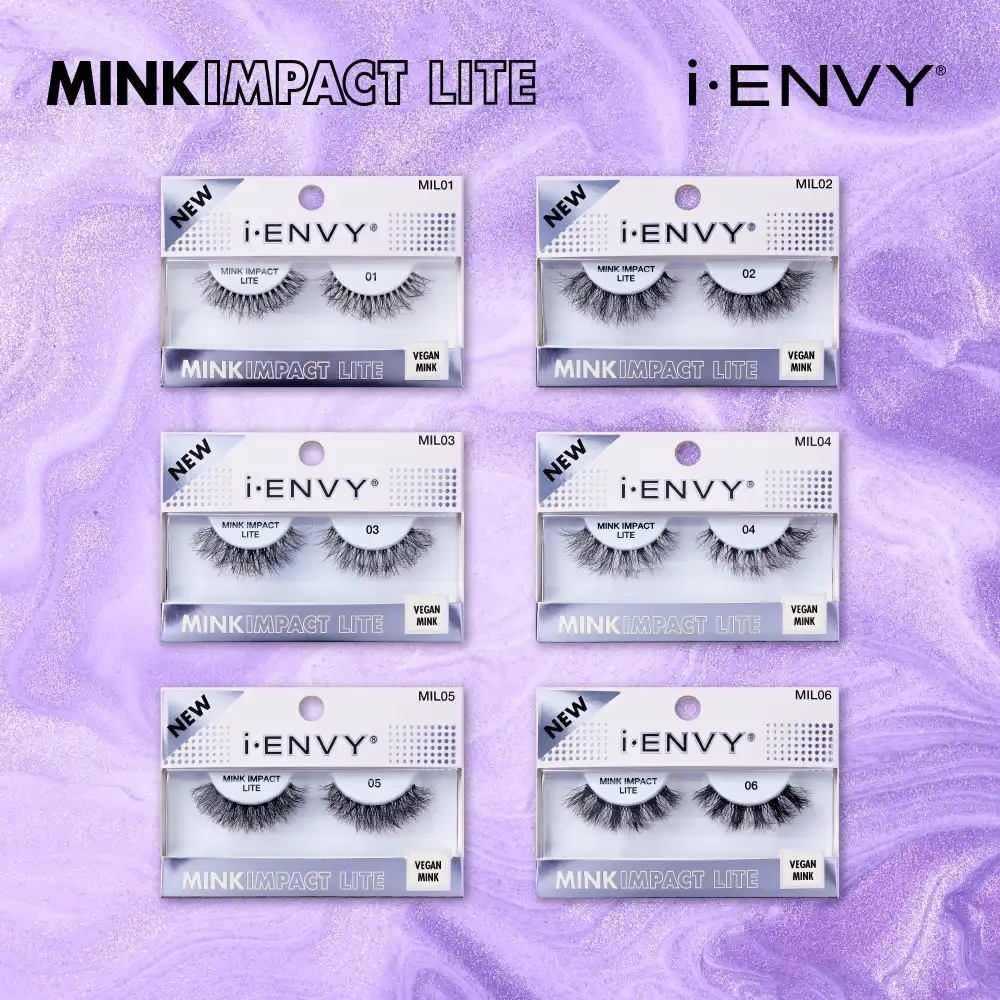 I-ENVY Mink Impact Lite Clear Band Vegan Faux Mink Strip Lash - Image 49