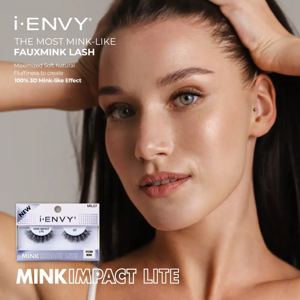 I-ENVY Mink Impact Lite Clear Band Vegan Faux Mink Strip Lash - Image 69