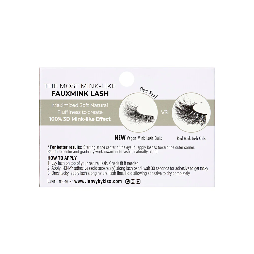 I-ENVY Mink Impact Lite Clear Band Vegan Faux Mink Strip Lash - Image 87