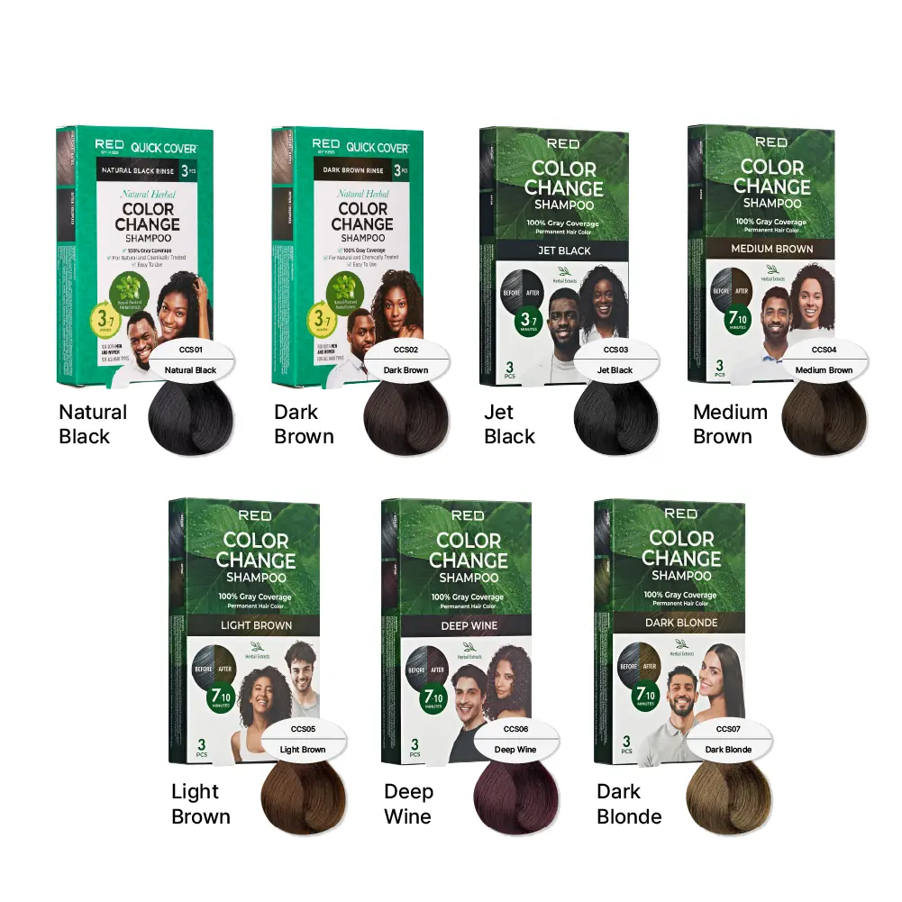 RED by KISS Natural Herbal Color Change Shampoo - Permanent Hair Dye with Herbal Extracts, 100% Gray Coverage in 7-10 Minutes - Image 47