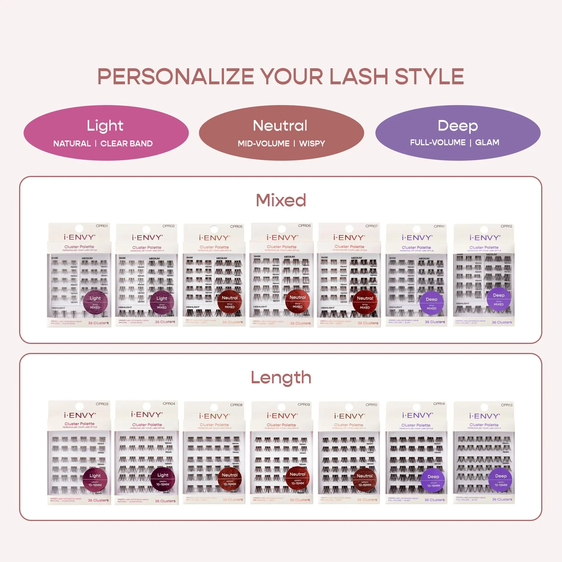 I-ENVY Neutral Cluster Palette Refill Pack - Length - Image 15