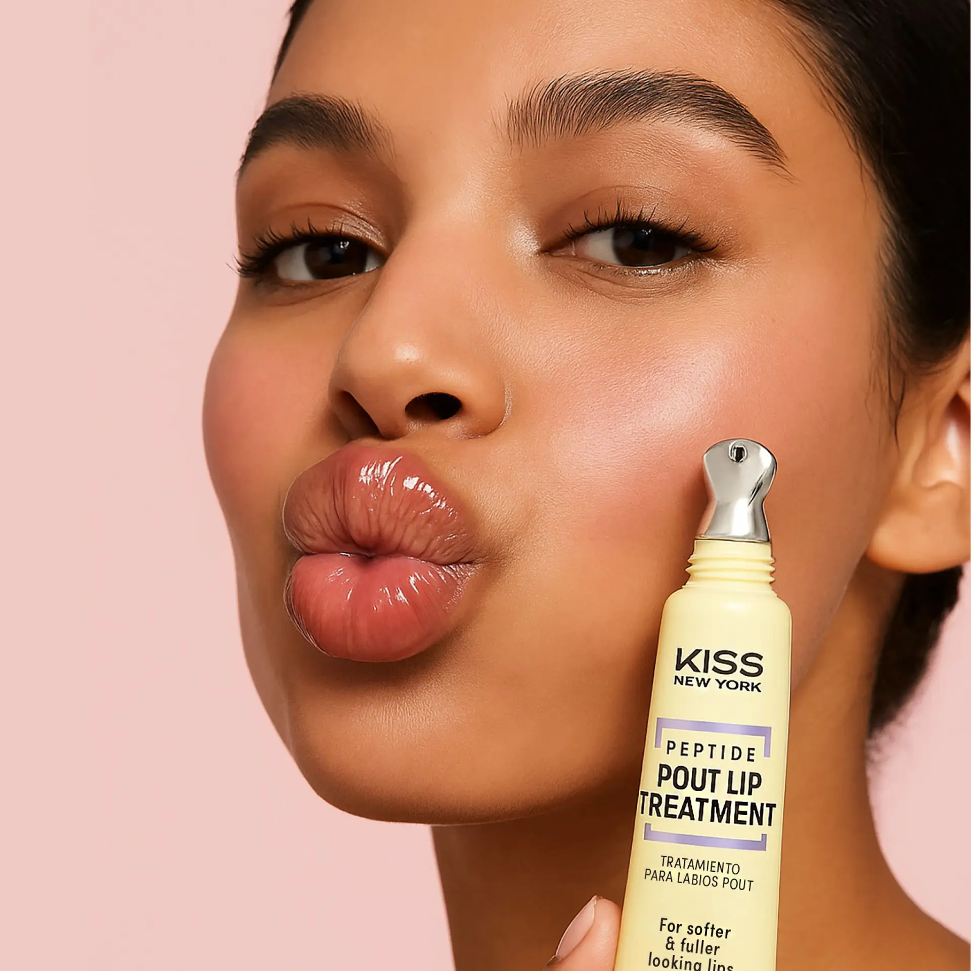 KISS NEW YORK Peptide Pout Lip Treatment β Hydrating Gloss with Cooling Metal Tip - Image 51