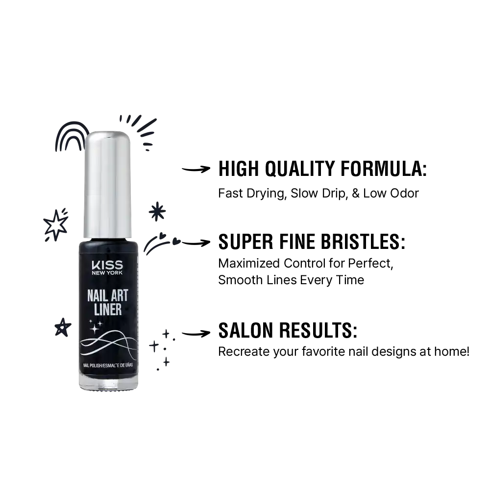 Kiss New York Precision Brush Nail Art Liner โ Perfect for Fine Detailing - Image 26