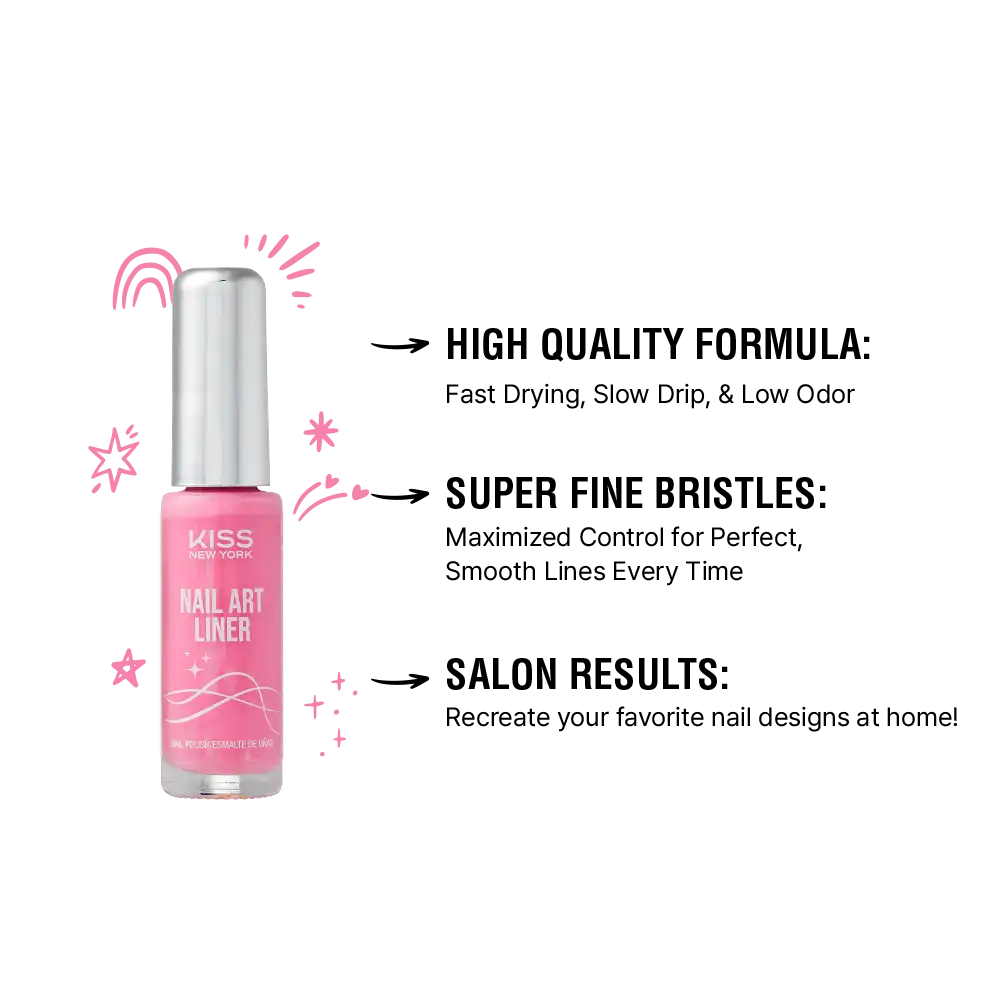 Kiss New York Precision Brush Nail Art Liner โ Perfect for Fine Detailing - Image 28