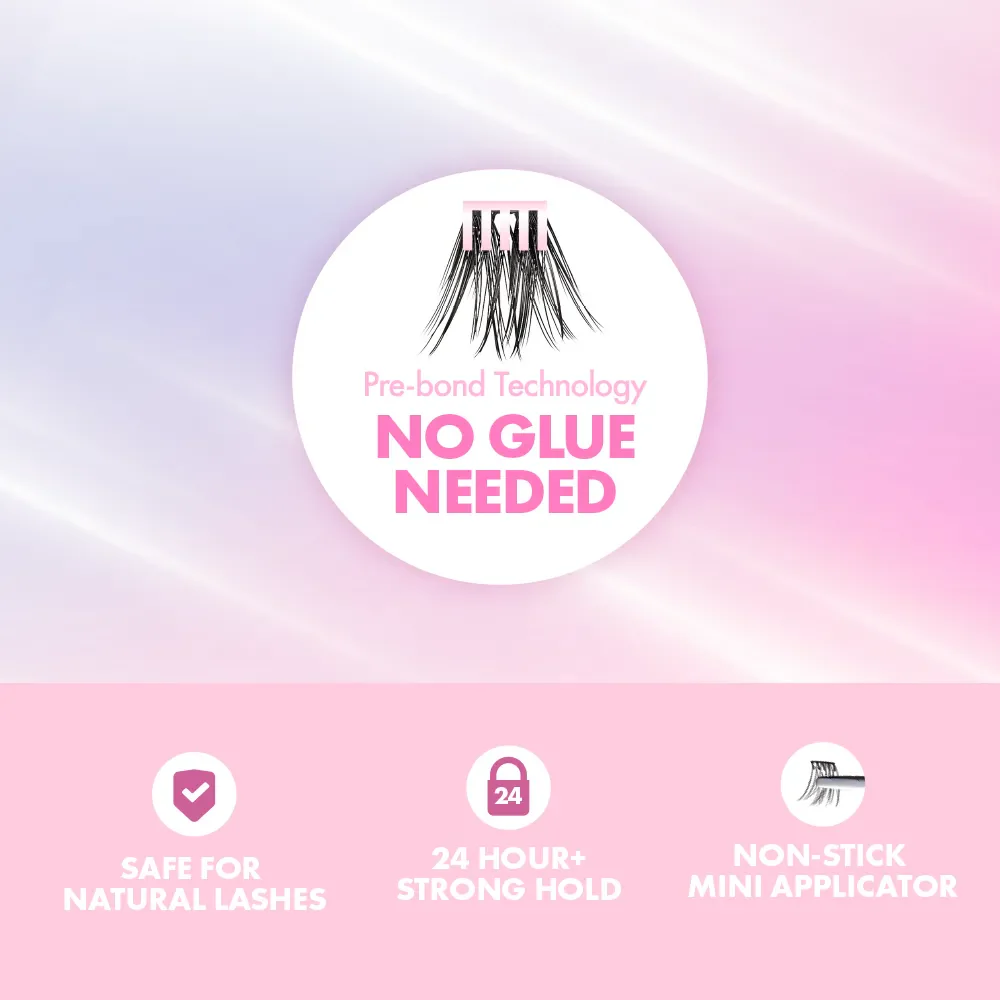 i-ENVY Press & Go All-In-One Lash Kit - Self-Adhesive, No Glue False Eyelash Clusters, 1-Step Press-On Application, Damage-Free & No Residue - Image 23