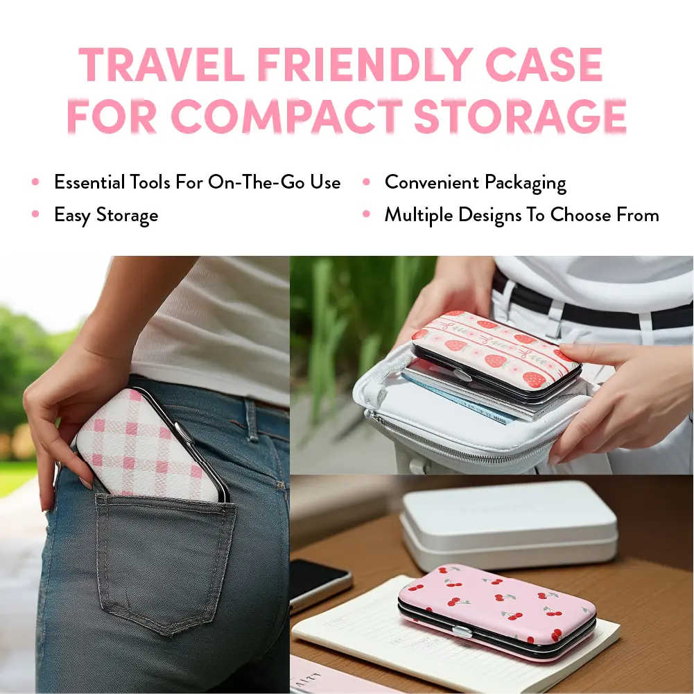 éclat Printed All-in-One Manicure & Pedicure Grooming Kit with Travel Case (6 pcs) - Image 9