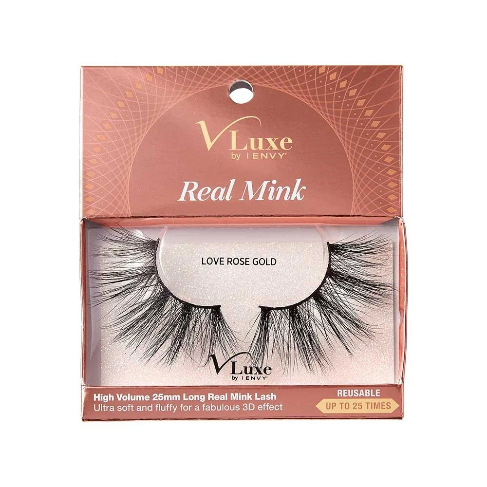 VLuxe By i•ENVY Real Mink Lashes - Love Rose Gold