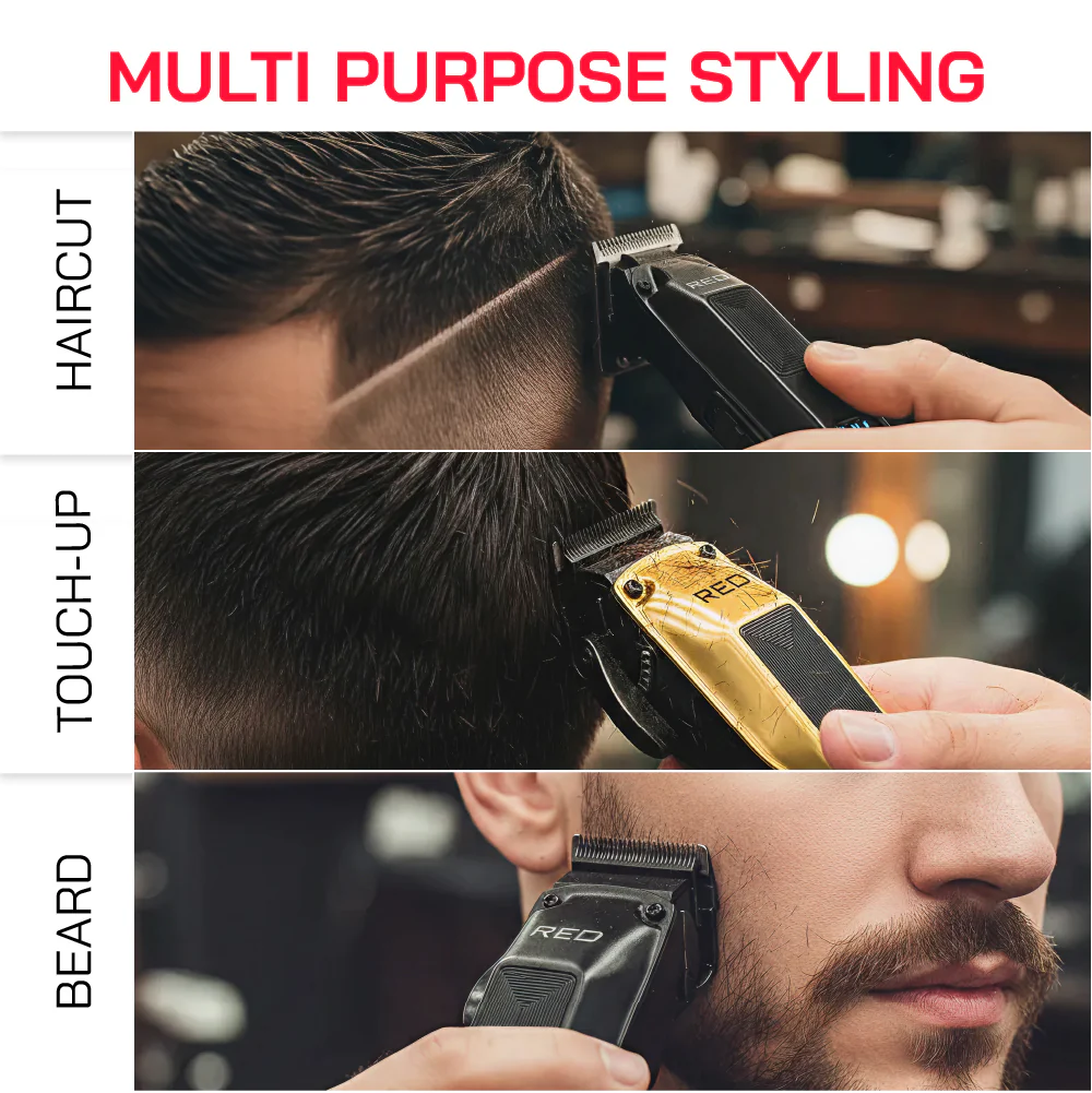 RED Cordless Clipper & Trimmer Combo Set - Professional Fade & Beard Grooming Kit - Image 9
