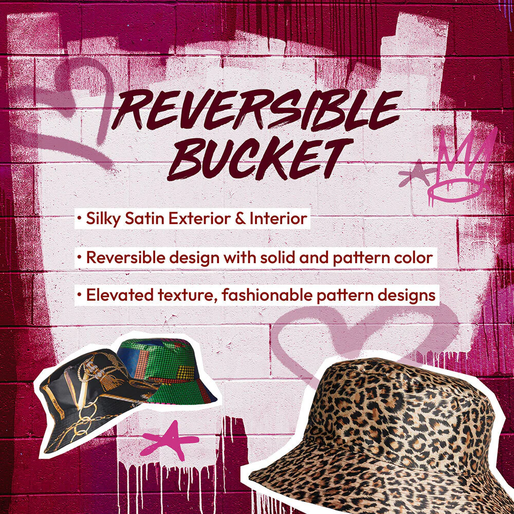 RED by KISS Reversible Satin Bucket Hat - Patchwork - Image 2