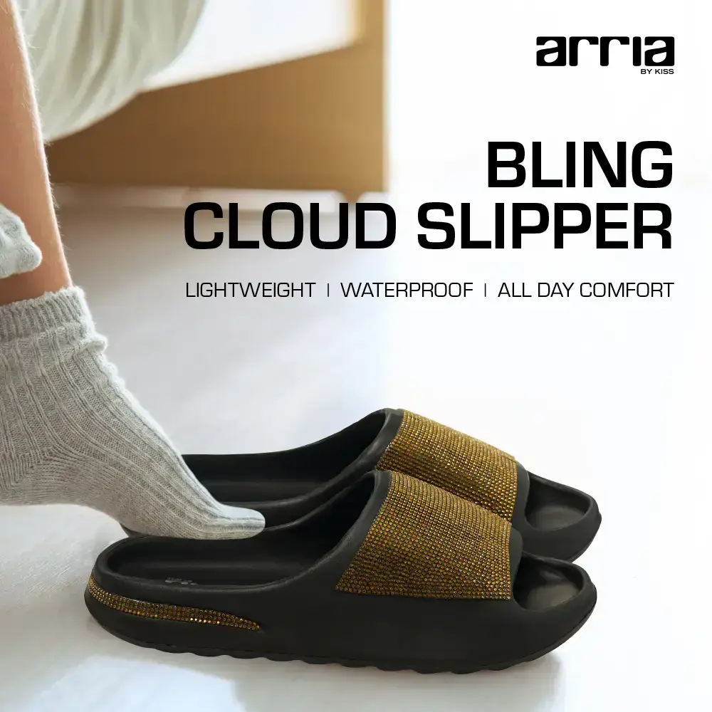 Arria Rhinestone Glitter Cloud Slippers – Open Toe Slides for Women & Men - Image 21
