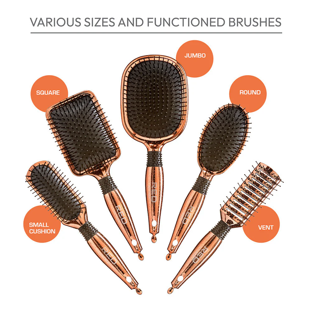 RED by KISS Rose Gold Chrome Paddle Brush Small Cushion - Image 5
