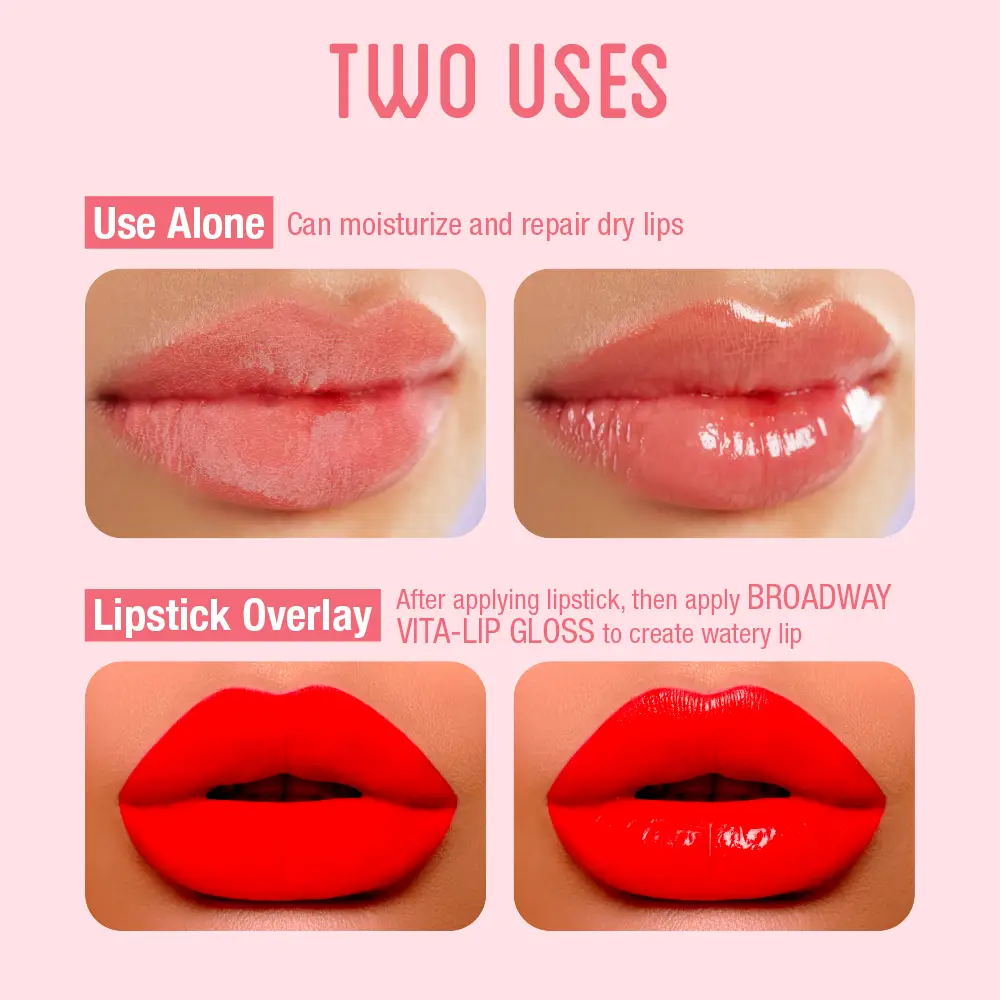 Ruby Kisses Broadway Vita-Lip Gloss – Value Set (Rosehip & Coconut) Ultra-Hydrating & Soothing Formula with Vitamin Oils - Image 4