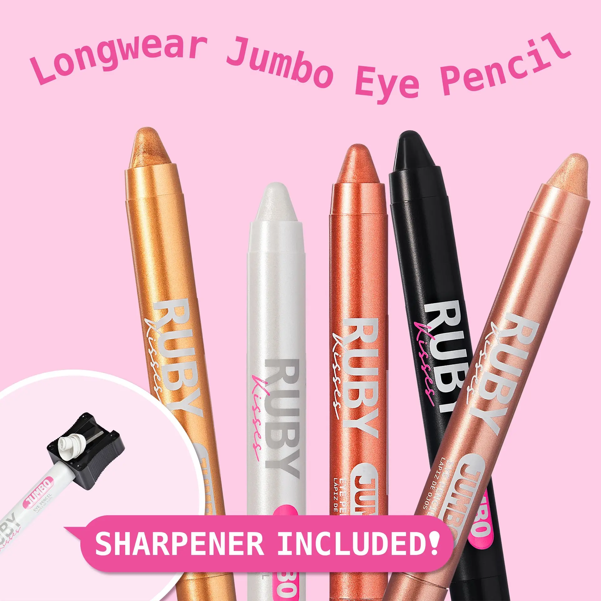 Ruby Kisses Jumbo Eye Pencil with Sharpener – Smooth, Multi-Purpose Eye Makeup Stick - Image 38